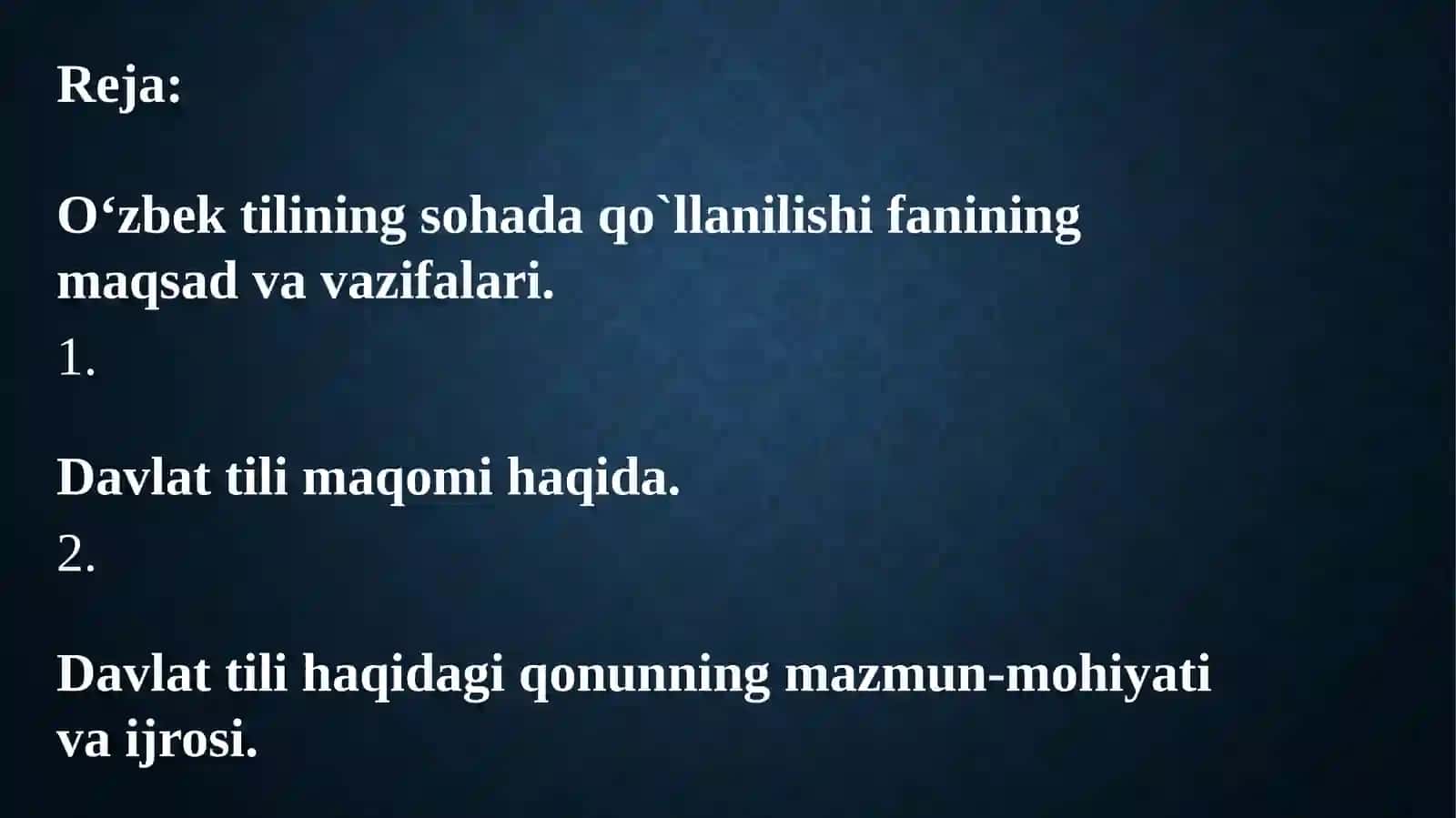 O‘zbek tilining sohada qo‘llanishi 2