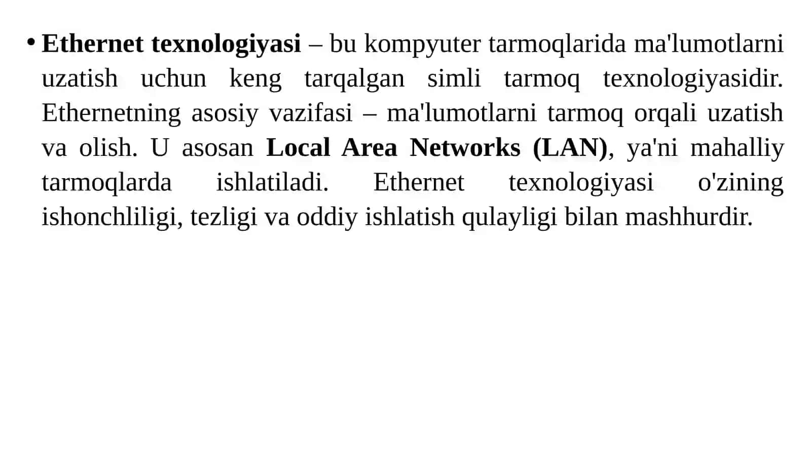Ethernet texnologiyasi 2