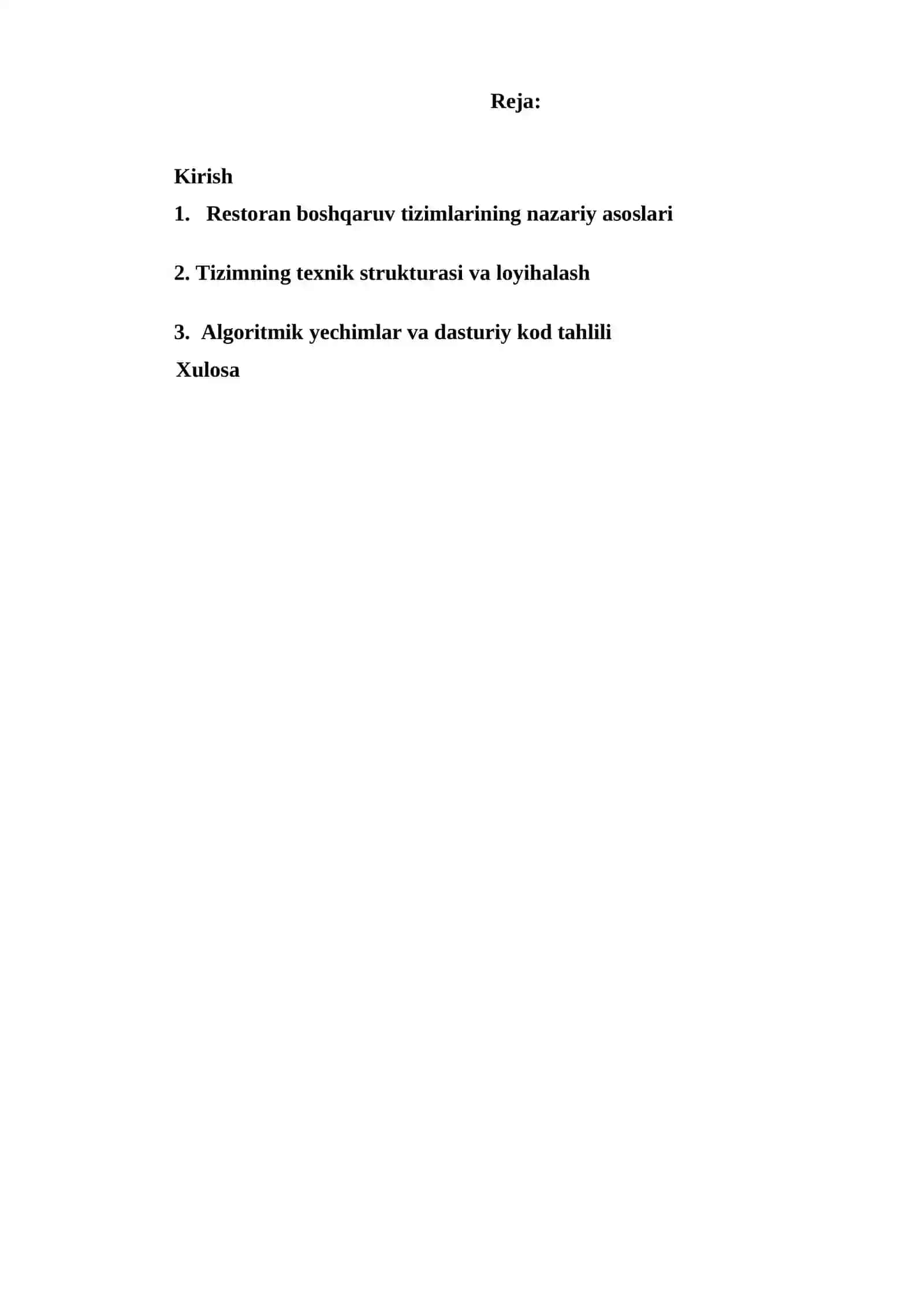 Visual Studio muhitida dastrulash | Kurs ishi - Restoran faoliyati 2