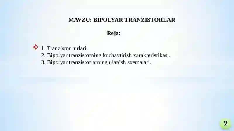 BIPOLYAR TRANZISTORLAR 2