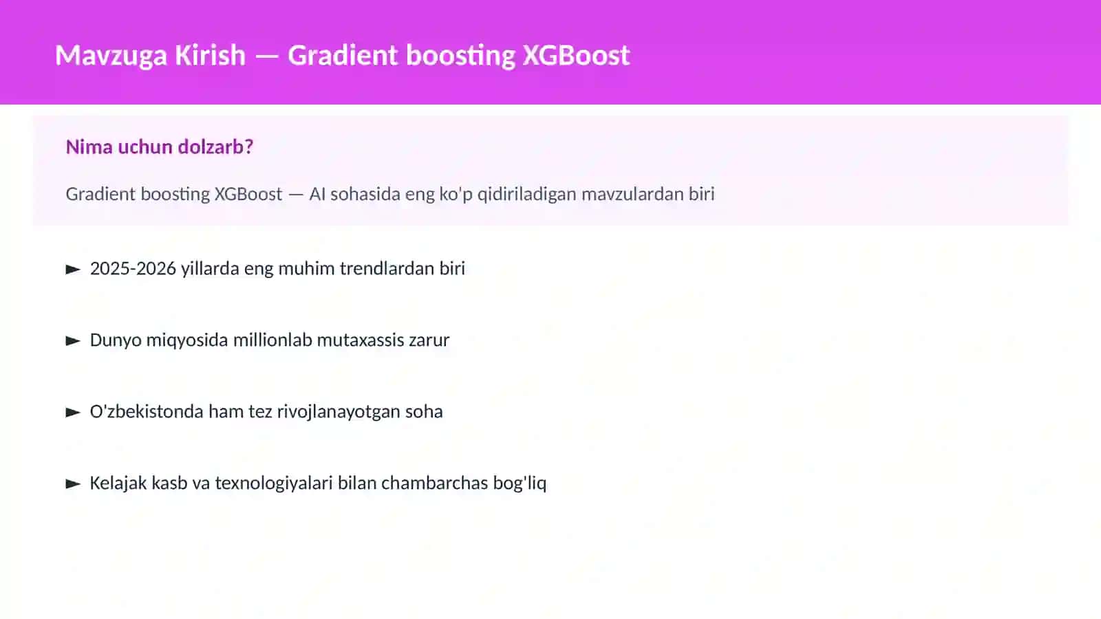 AI | MACHINE LEARNING ASOSLARI 2