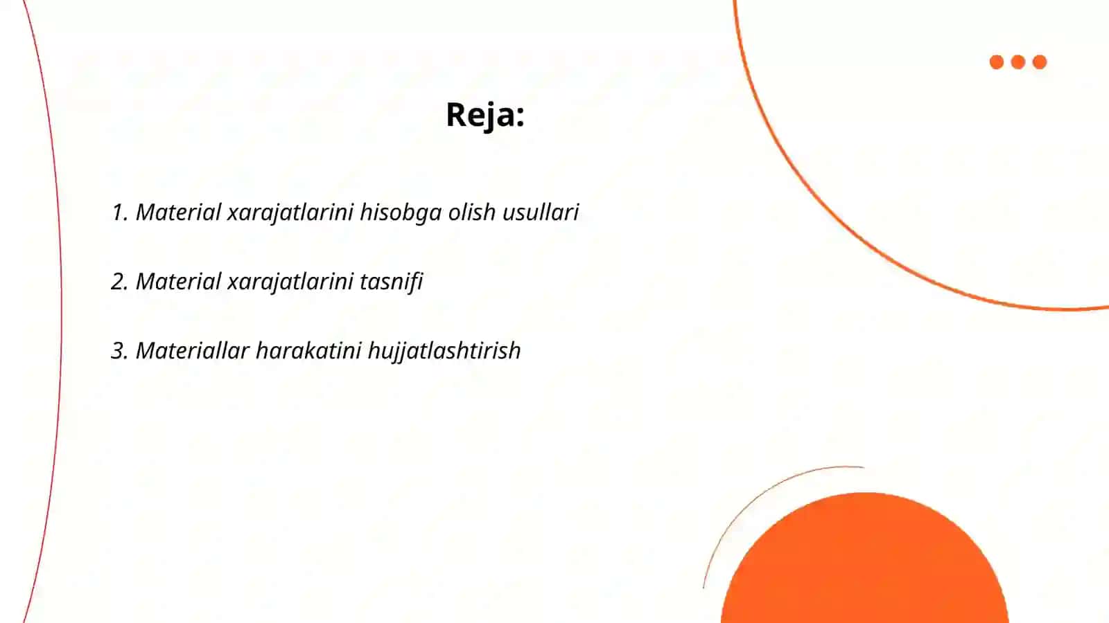 Material xarajatlarini hisobga olish usullari 2