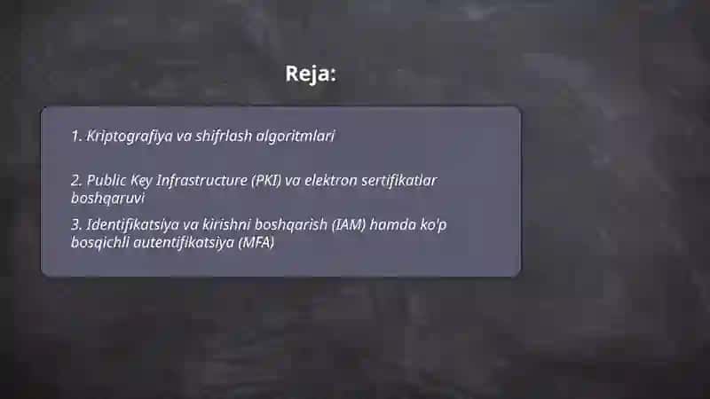 Kriptografiya va shifrlash algoritmlari 2