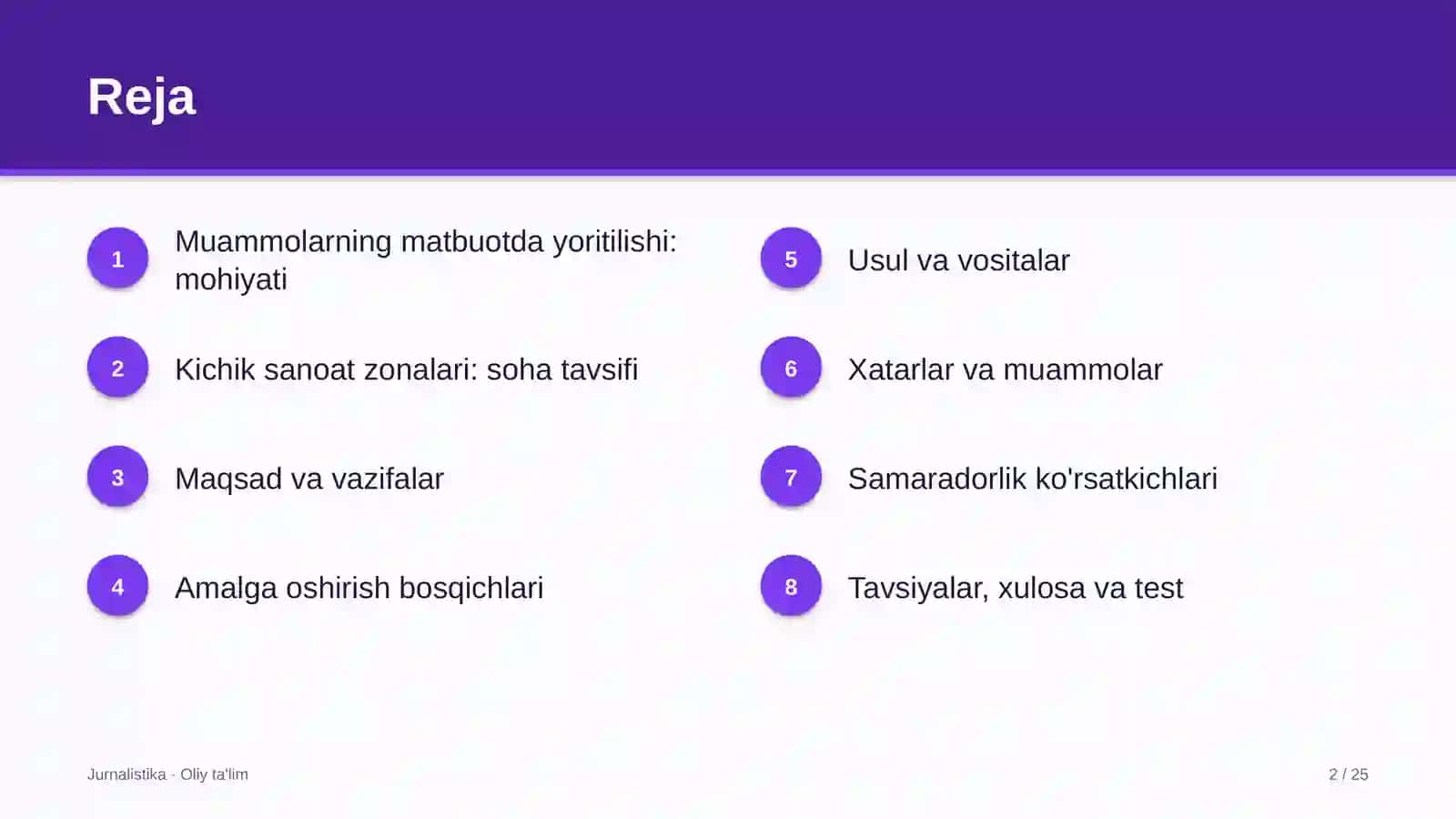 Kichik sanoat zonalarida muammolarning matbuotda yoritilishi 2