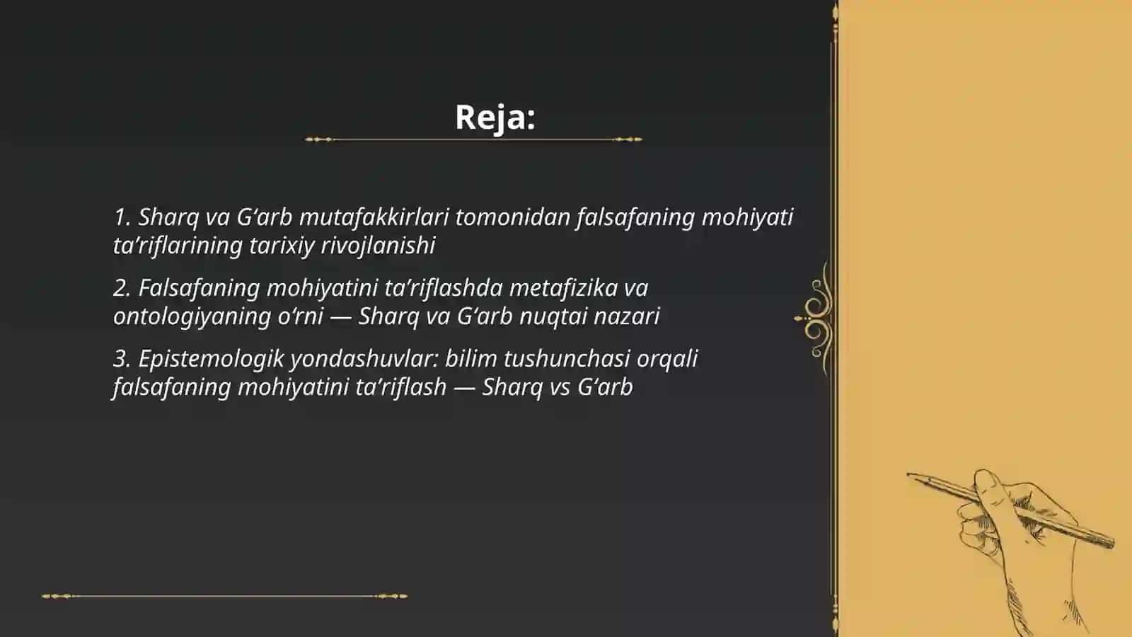 Falsafaning mohiyatiga oid Sharq va Gʻarb mutafakkirlari taʼriflarini tasniflash 2