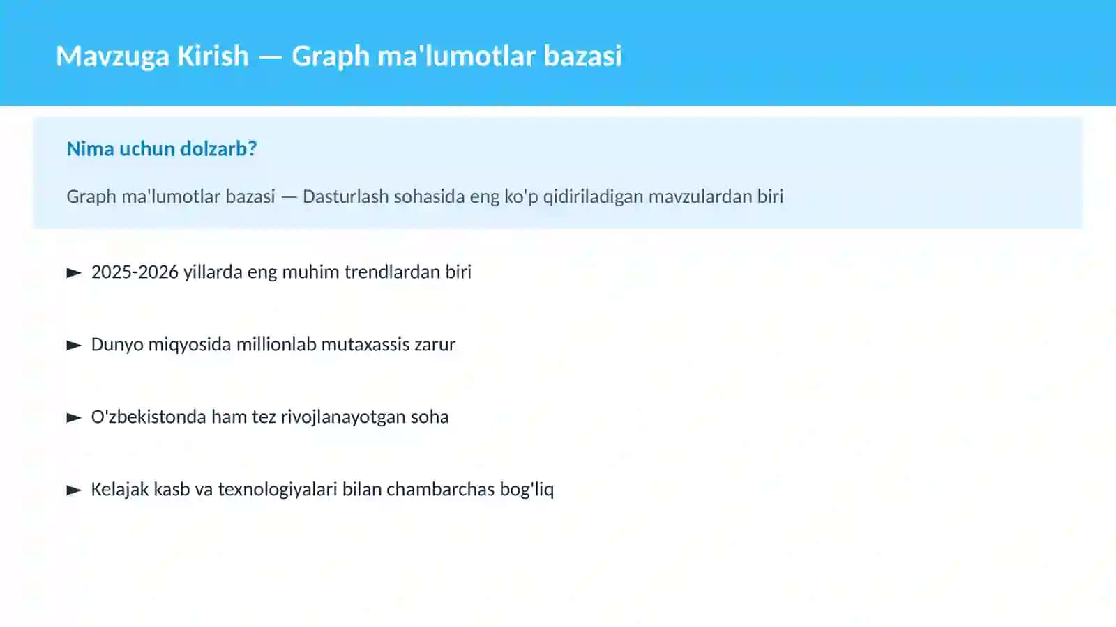 Graph ma'lumotlar bazasi 2