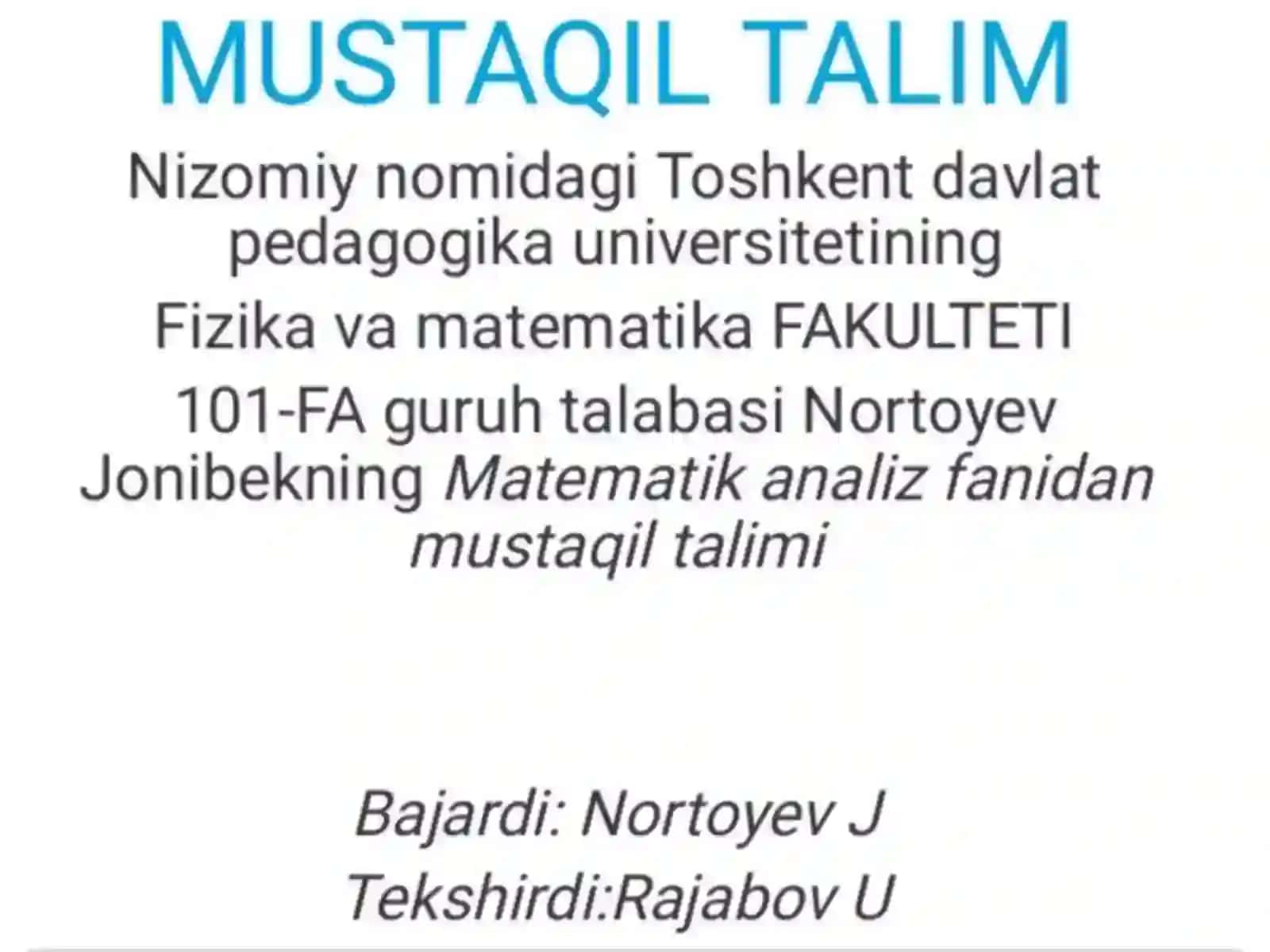 Funksiyaning limiti 2