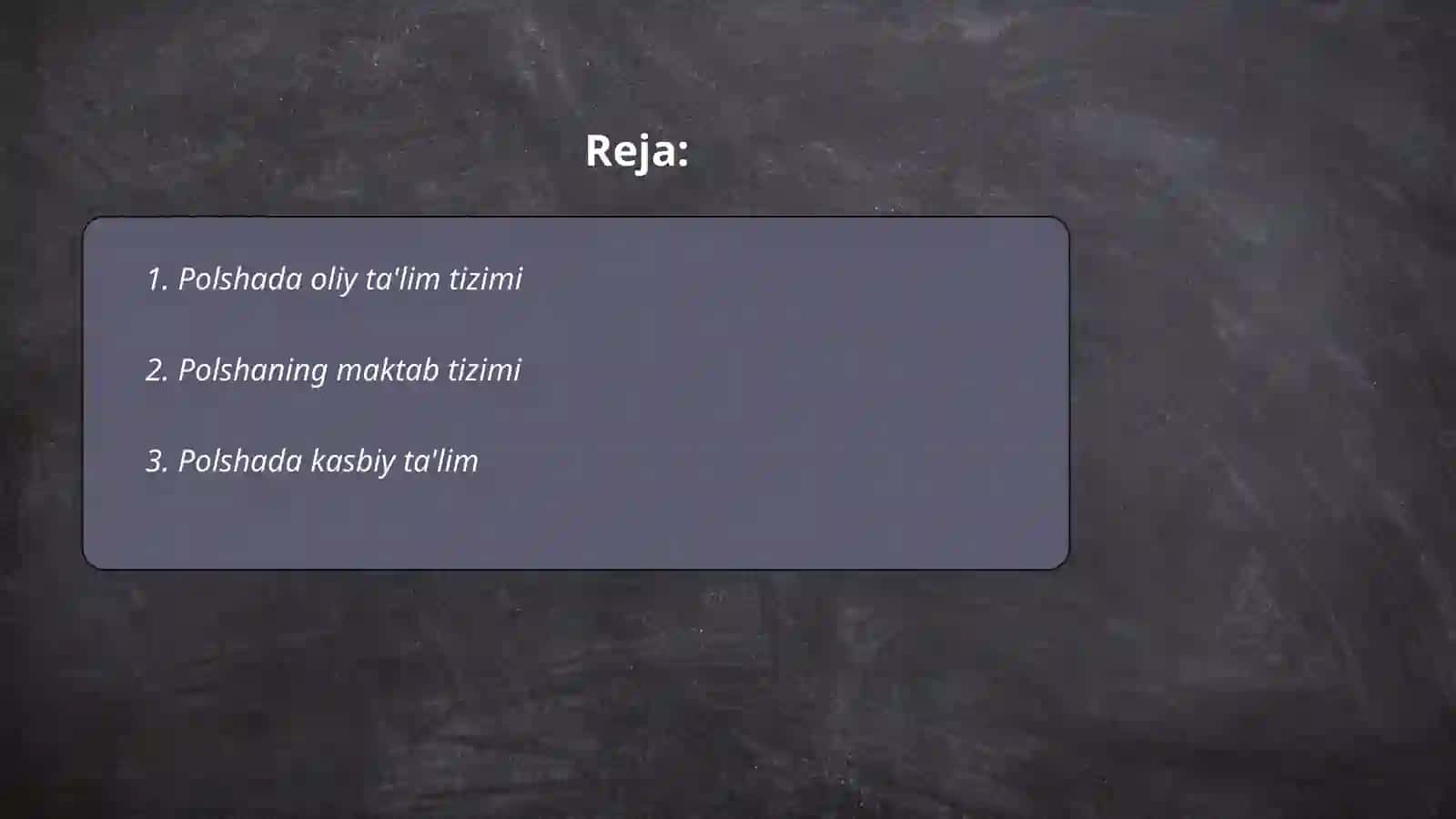 Polsha davlatining ta'lim sohalari 2