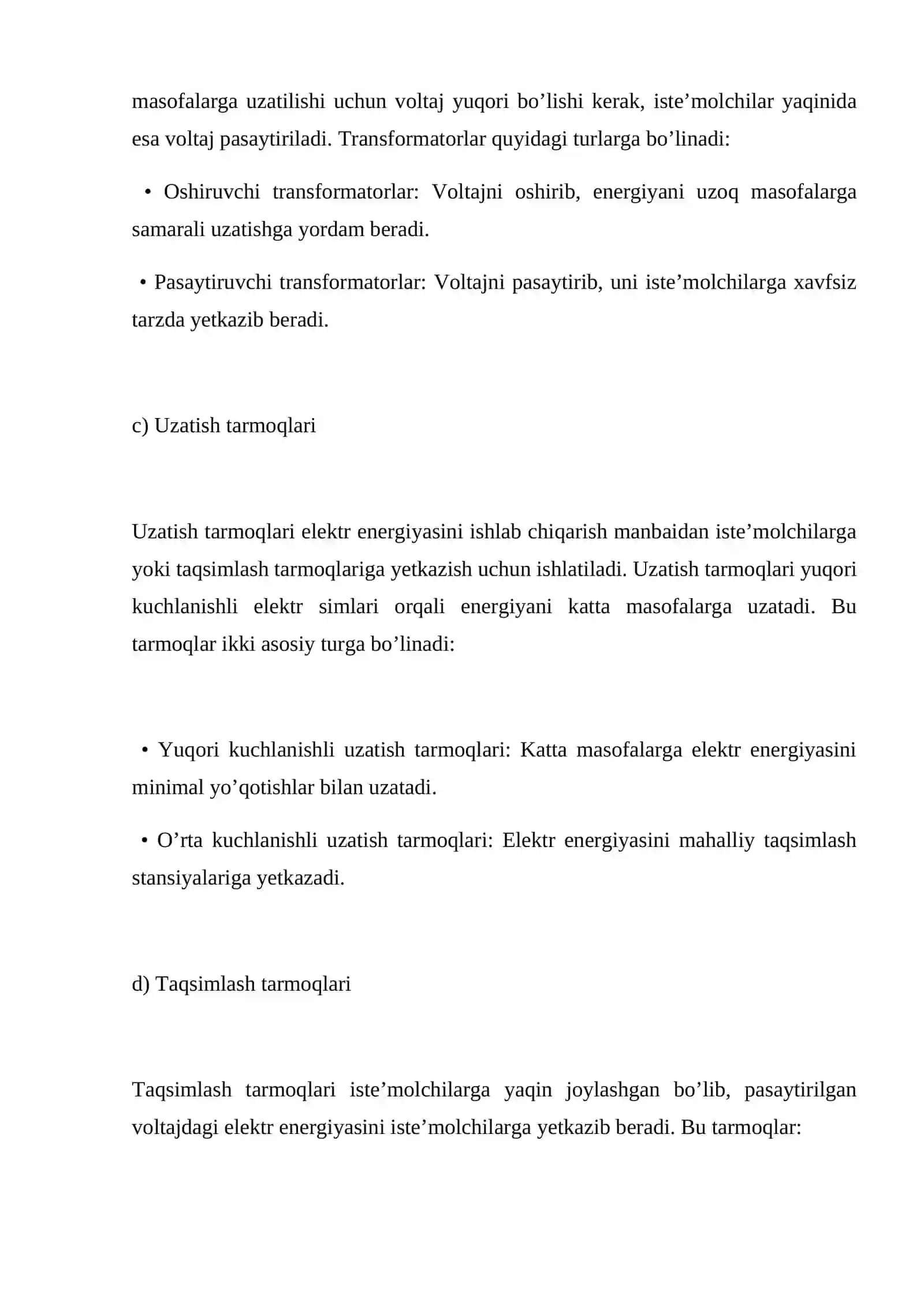 Elektr tarmoqlarining asosiy elementlari 2
