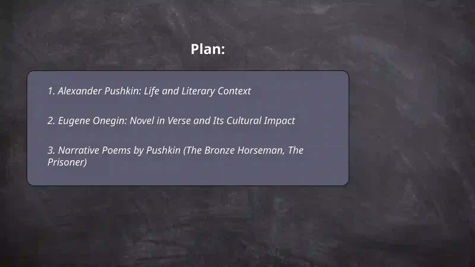 Literary Heritage: Pushkin 2