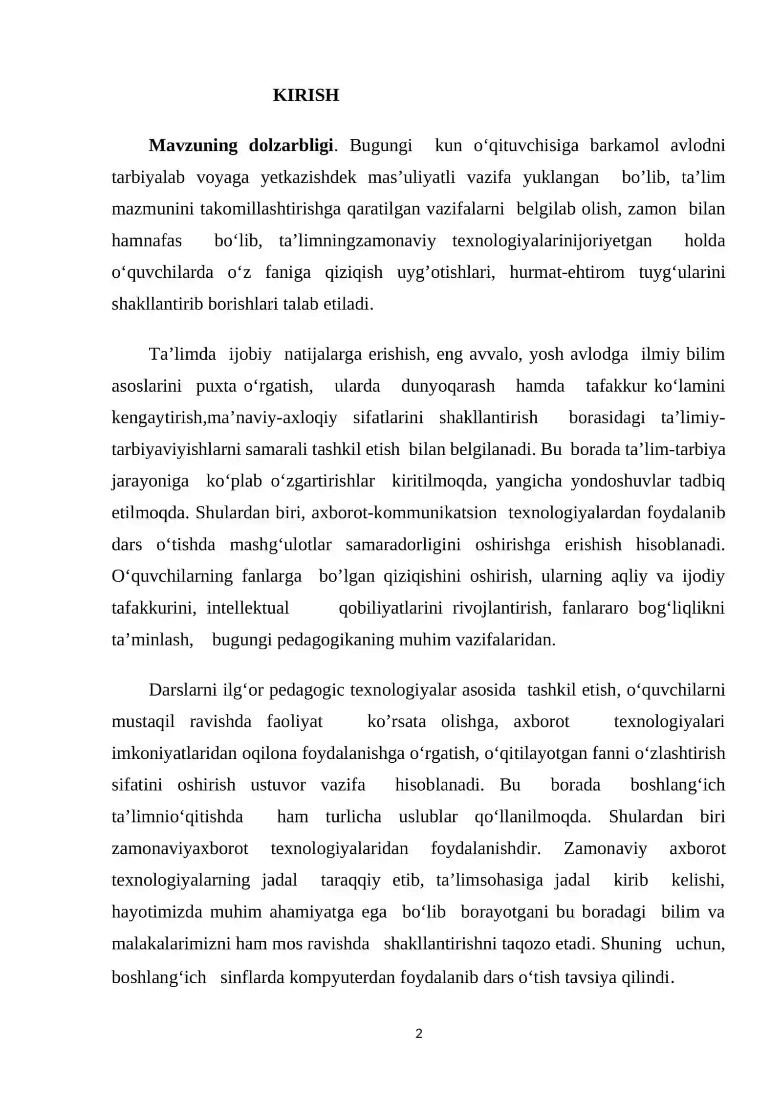 Savod o’rgatish darslarida axborot texnologiyalaridan foydalanish 2