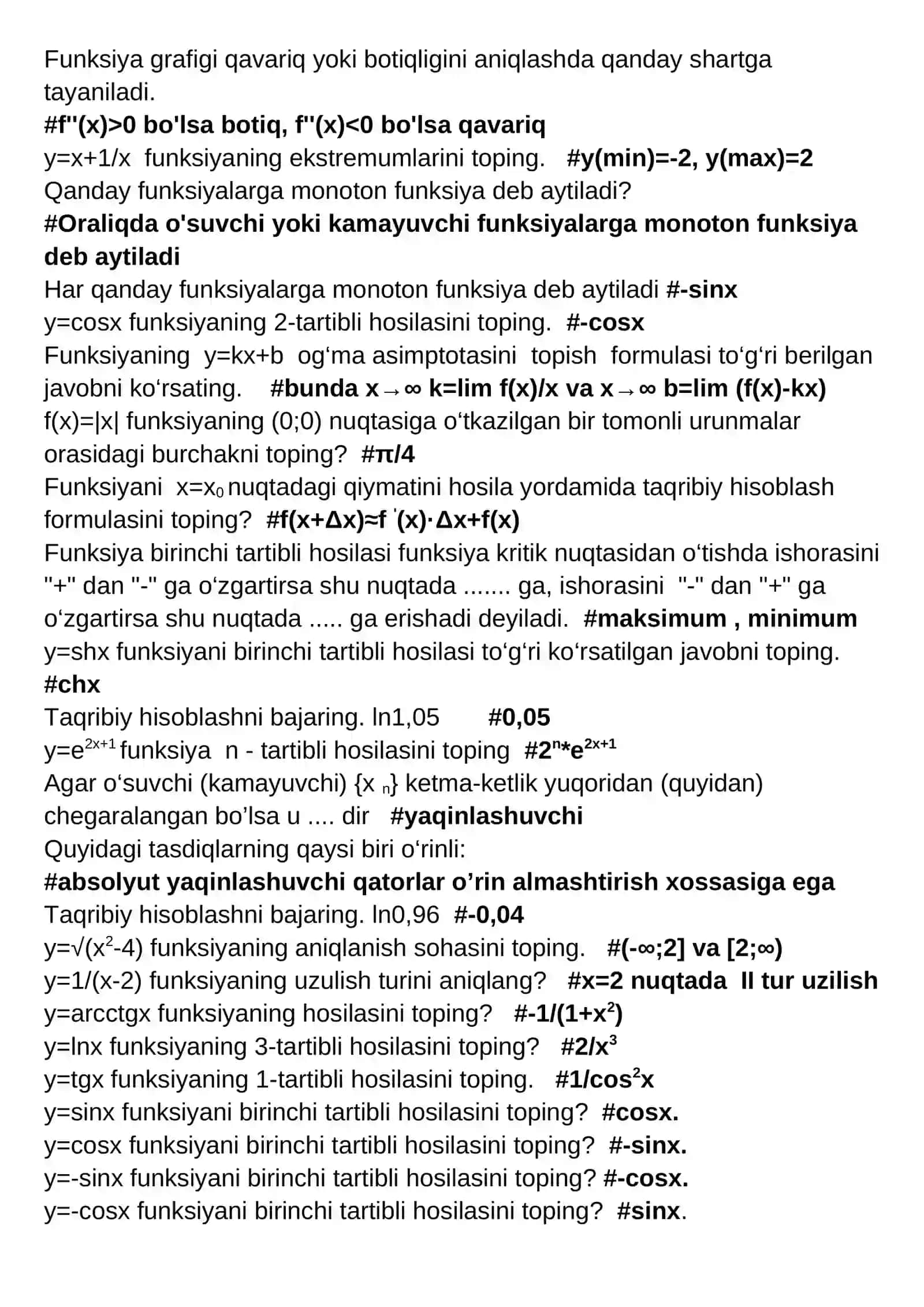 Quyidagi sonlik topish 2