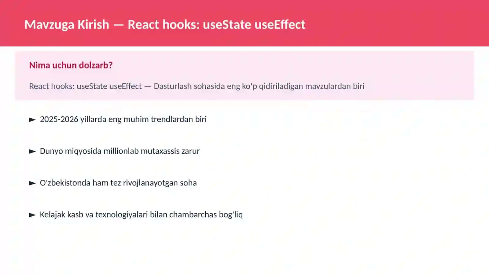 React hooks: useState useEffect 2