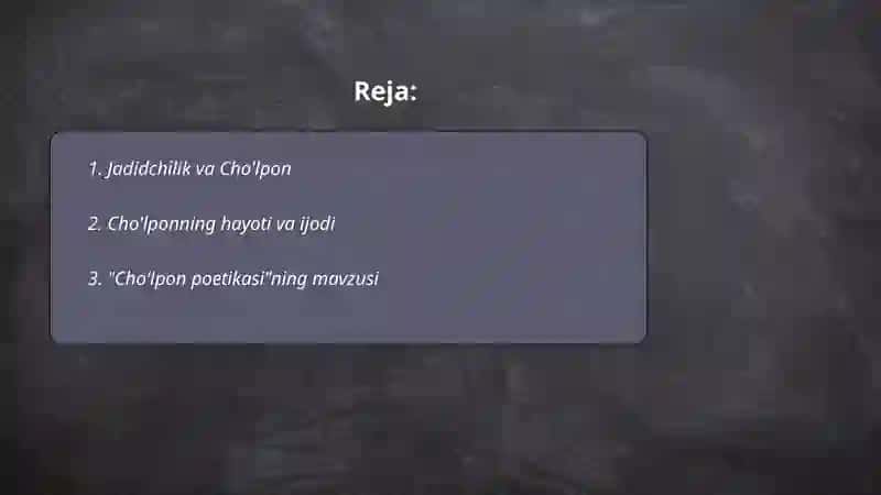 Cho'lpon poetikasi 2