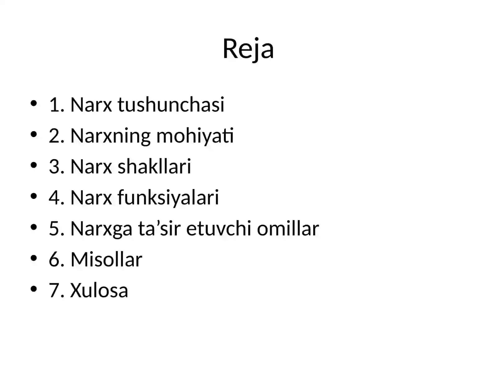 Narxning mohiyati va shakli 2