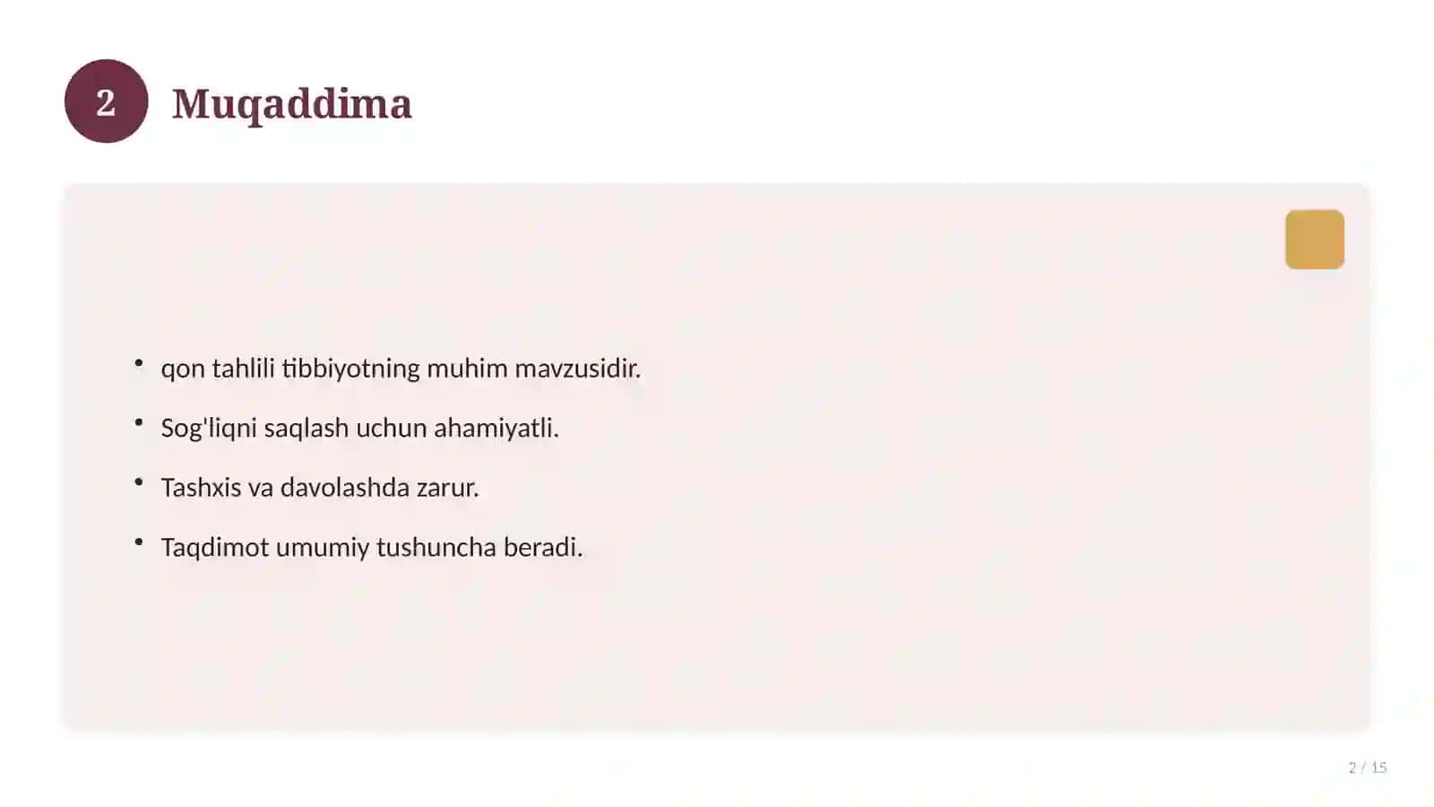 Qonning klinik tahlili 2