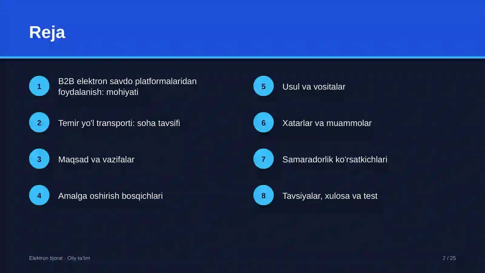 Temir yo'l transportida B2B elektron savdo platformalaridan foydalanish 2