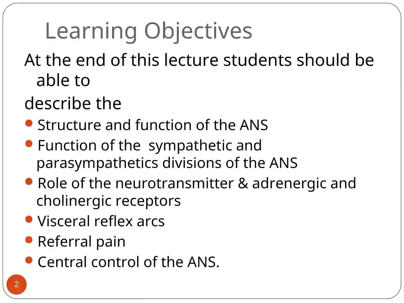 Autonomic Nervous System 2