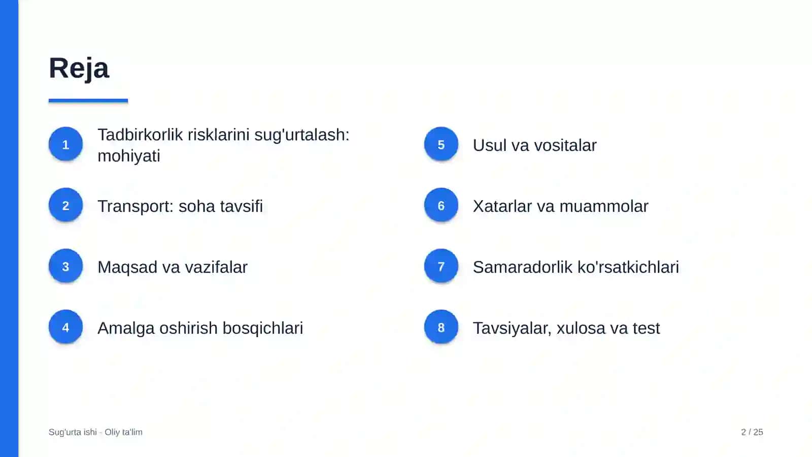 Transportda tadbirkorlik risklarini sug'urtalash 2