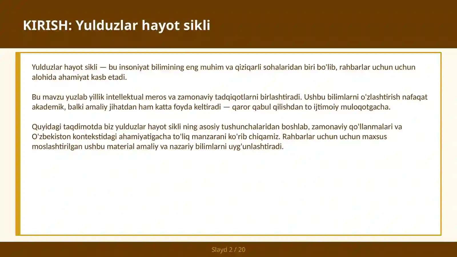 Yulduzlar hayot sikli 2