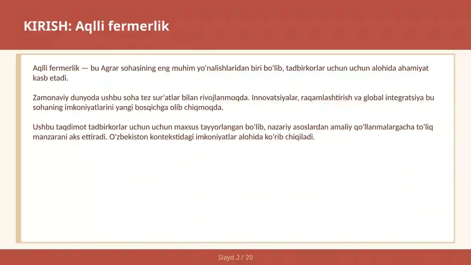 Aqlli fermerlik 2