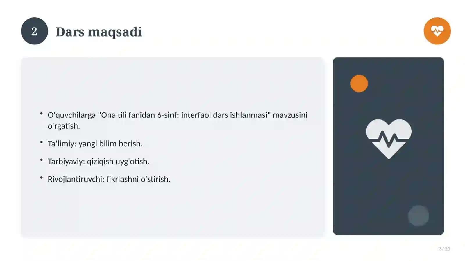 Ona tili fanidan 6-sinf: interfaol dars ishlanmasi 2