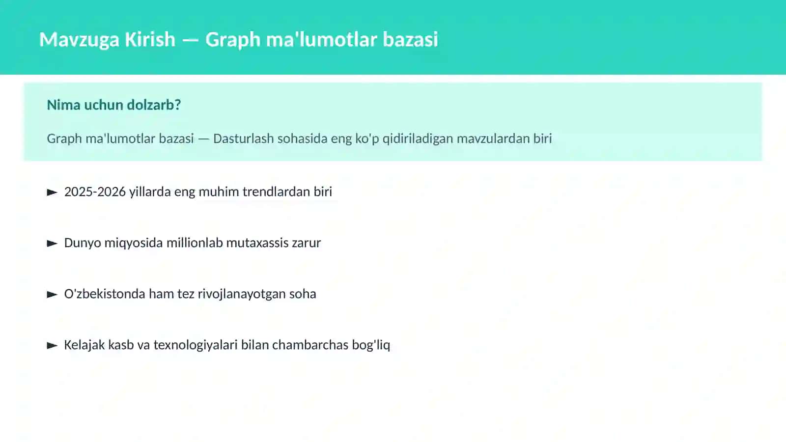 Graph ma'lumotlar bazasi 2