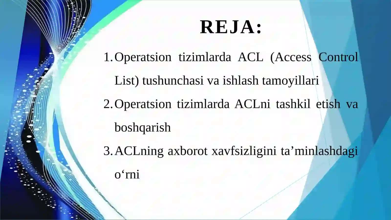 Operatsion tizimlarda ACL (Access Control List) 2