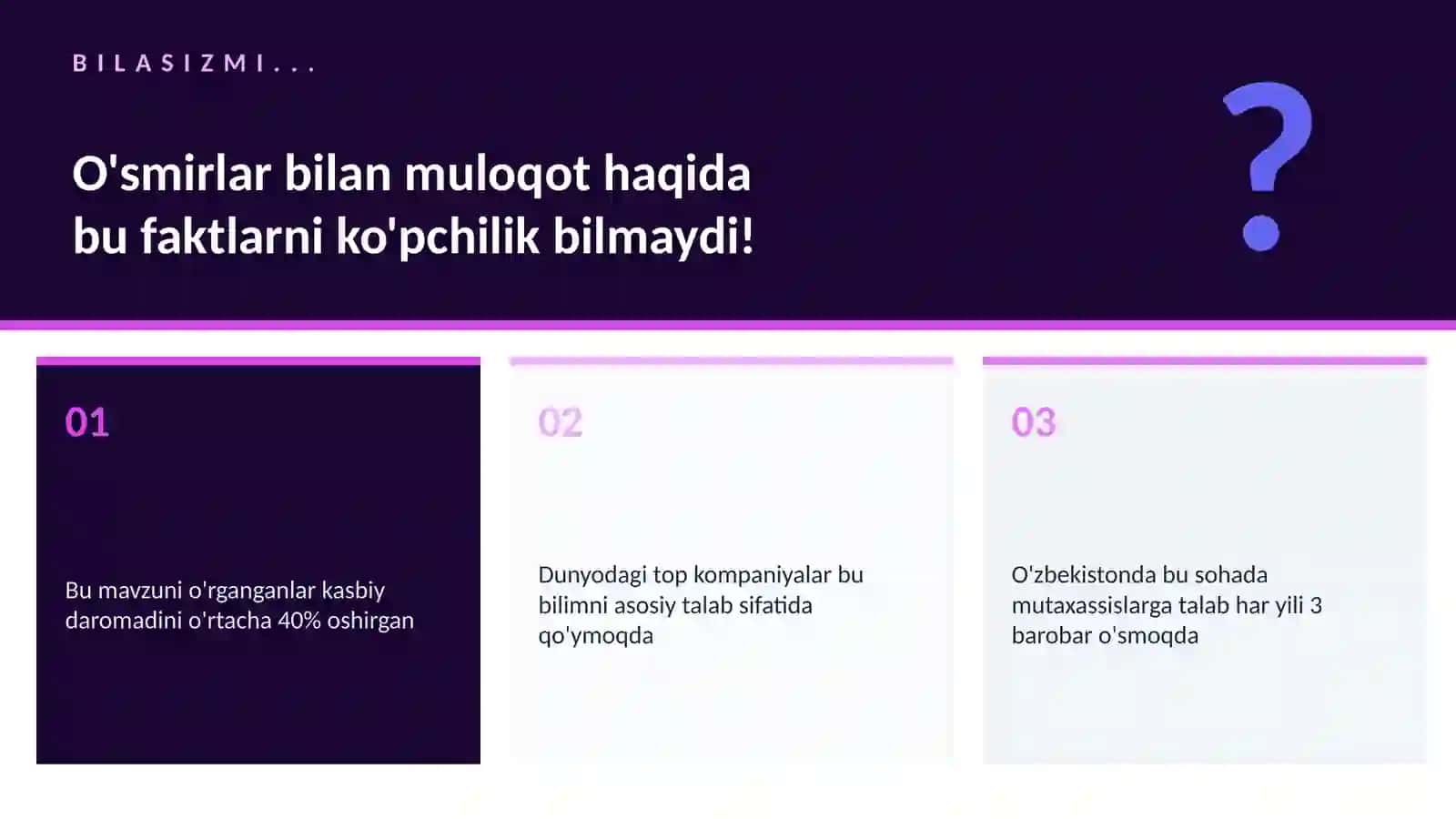 O'smirlar bilan muloqot 2
