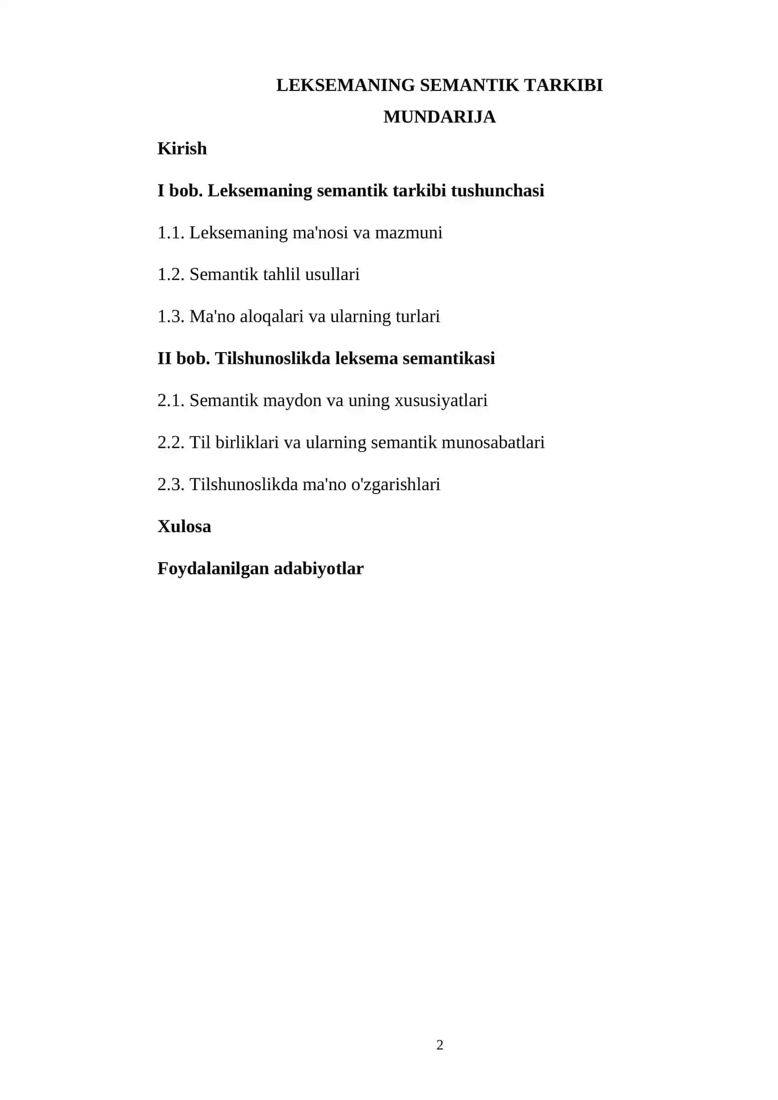 Leksemaning semantik tarkibi 2