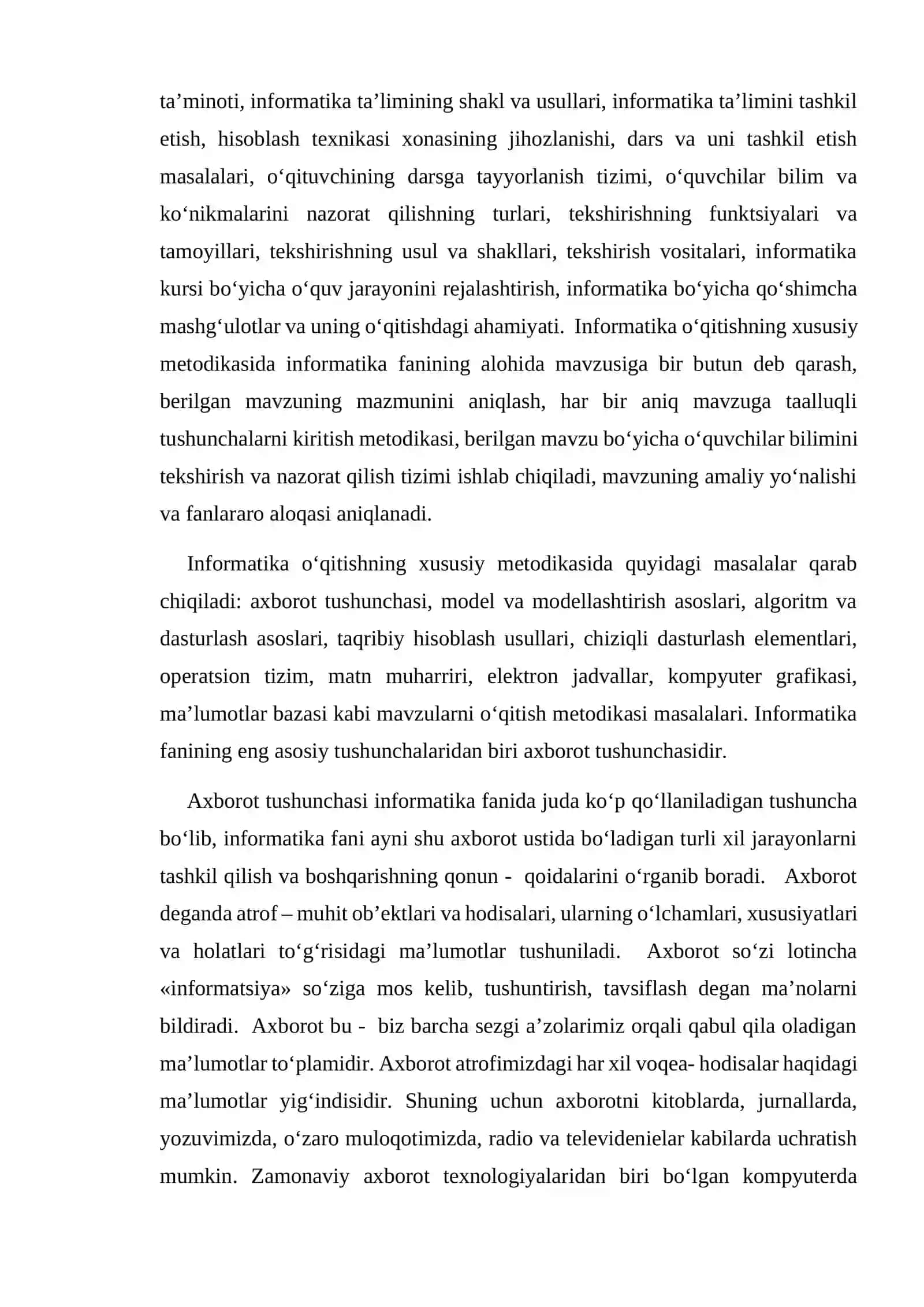 Informatika o‘qitish metodikasi 2