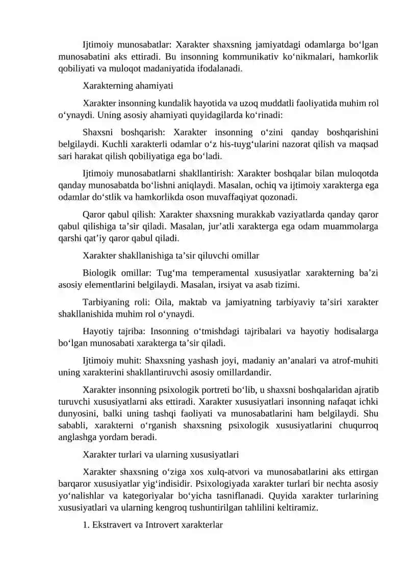 Xarakter tushunchasi 2
