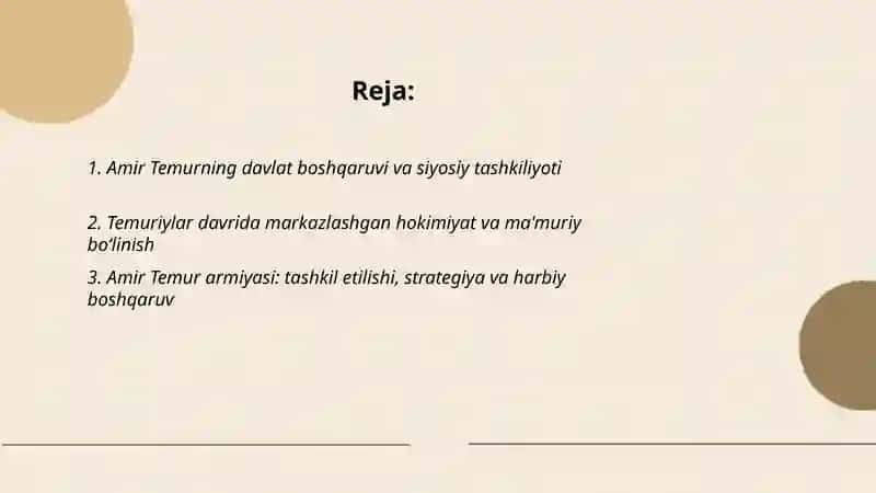 Amir Temur davri davlatchiligi 2
