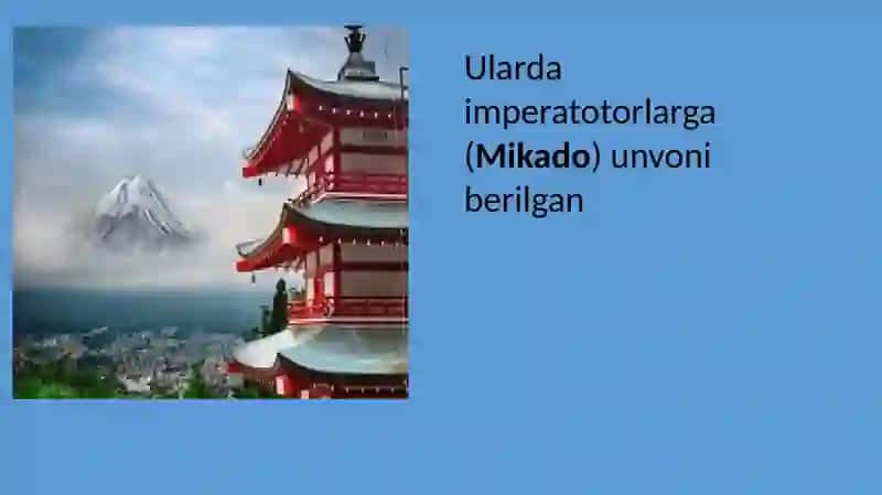 Kunchiqar mamlakat – Yaponiya o`rta asrlarda 2