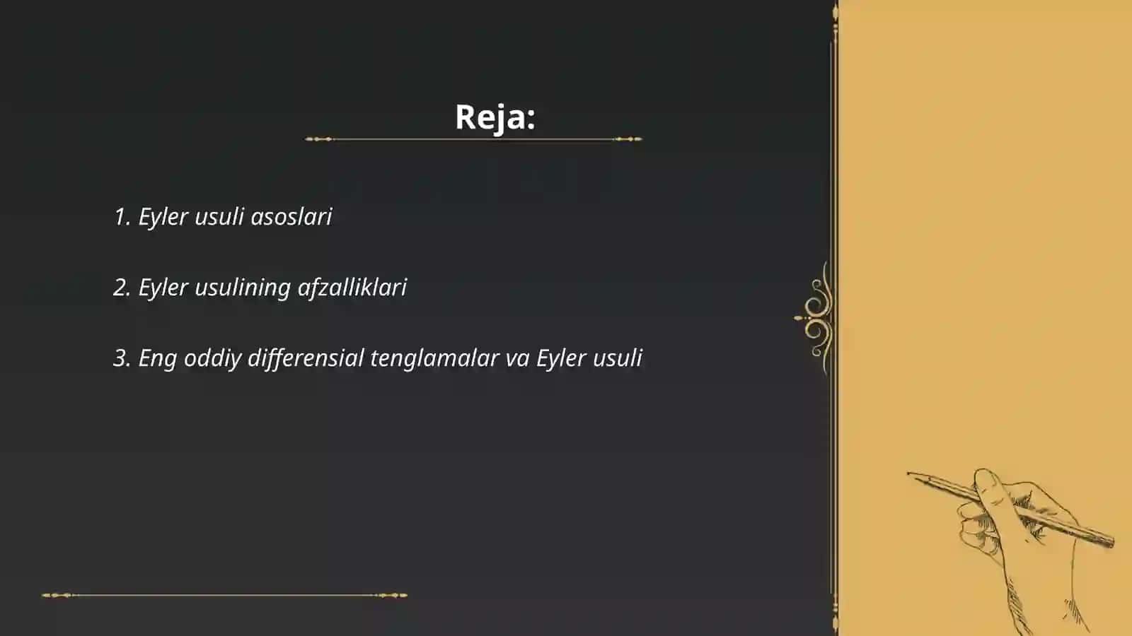 Eyler va Runge-Kutta usullari 2