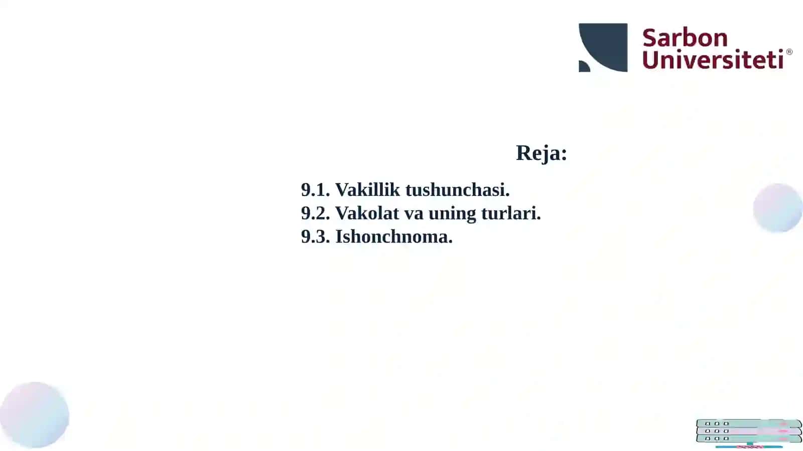 “Fuqarolik huquqida vakillik va ishonchnoma” 2