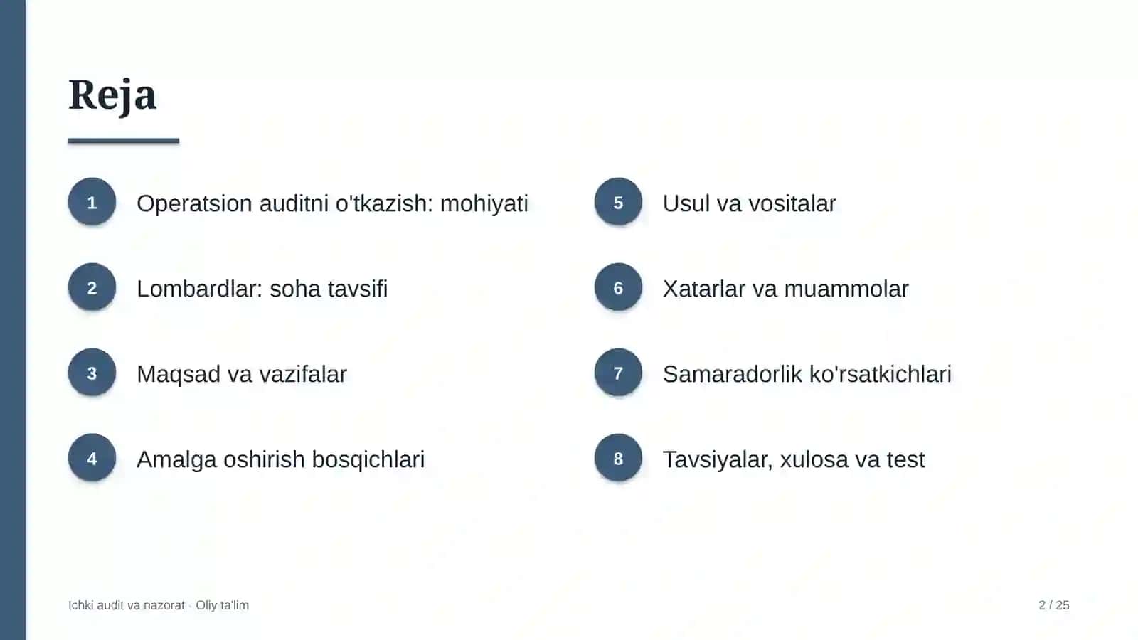 Lombardlarda operatsion auditni o'tkazish 2