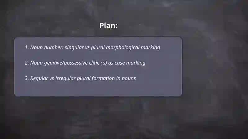 Part of speech morphological categories 2