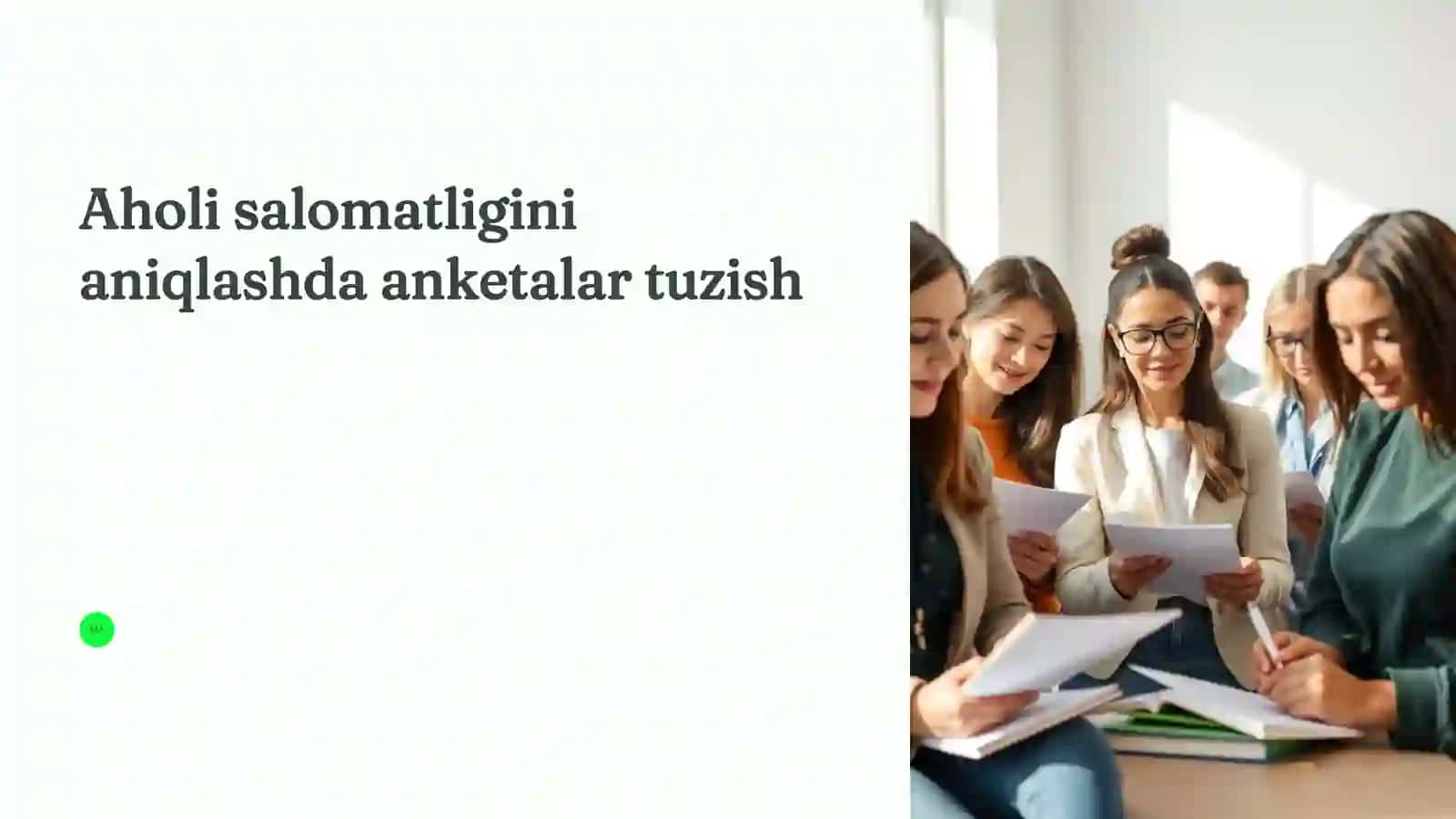 Aholi salomatligini aniqlashda anketalar tuzish 2