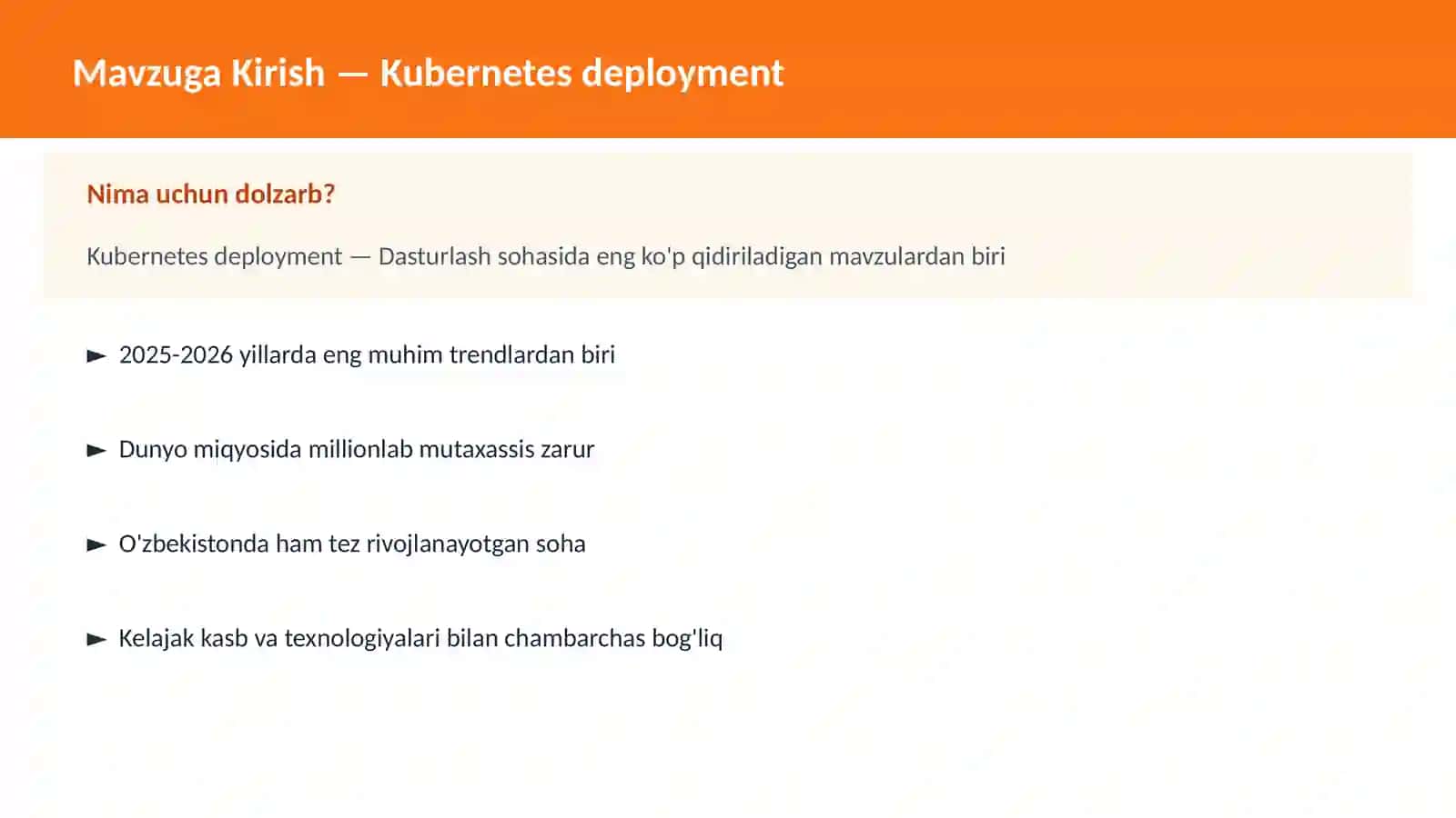 Kubernetes deployment 2