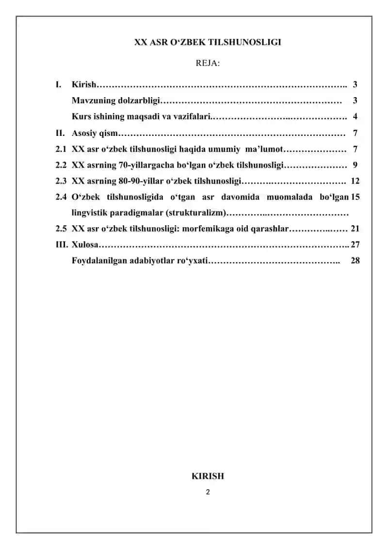 XX ASR O‘ZBEK TILSHUNOSLIGI 2