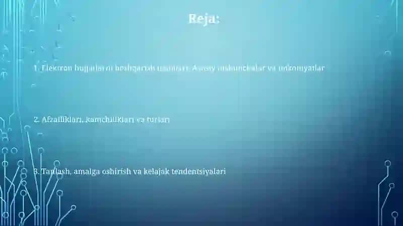 Elektron hujjatlarni boshqarish tizimlari 2