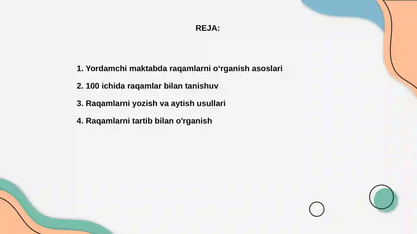 Yordamchi maktabda 100ichida raqamlarni oʻrganish 2