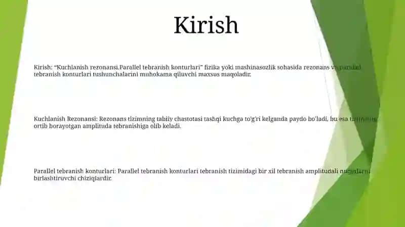 Kuchlanish Rezonansi.Parallel Tebranish Konturlari 2