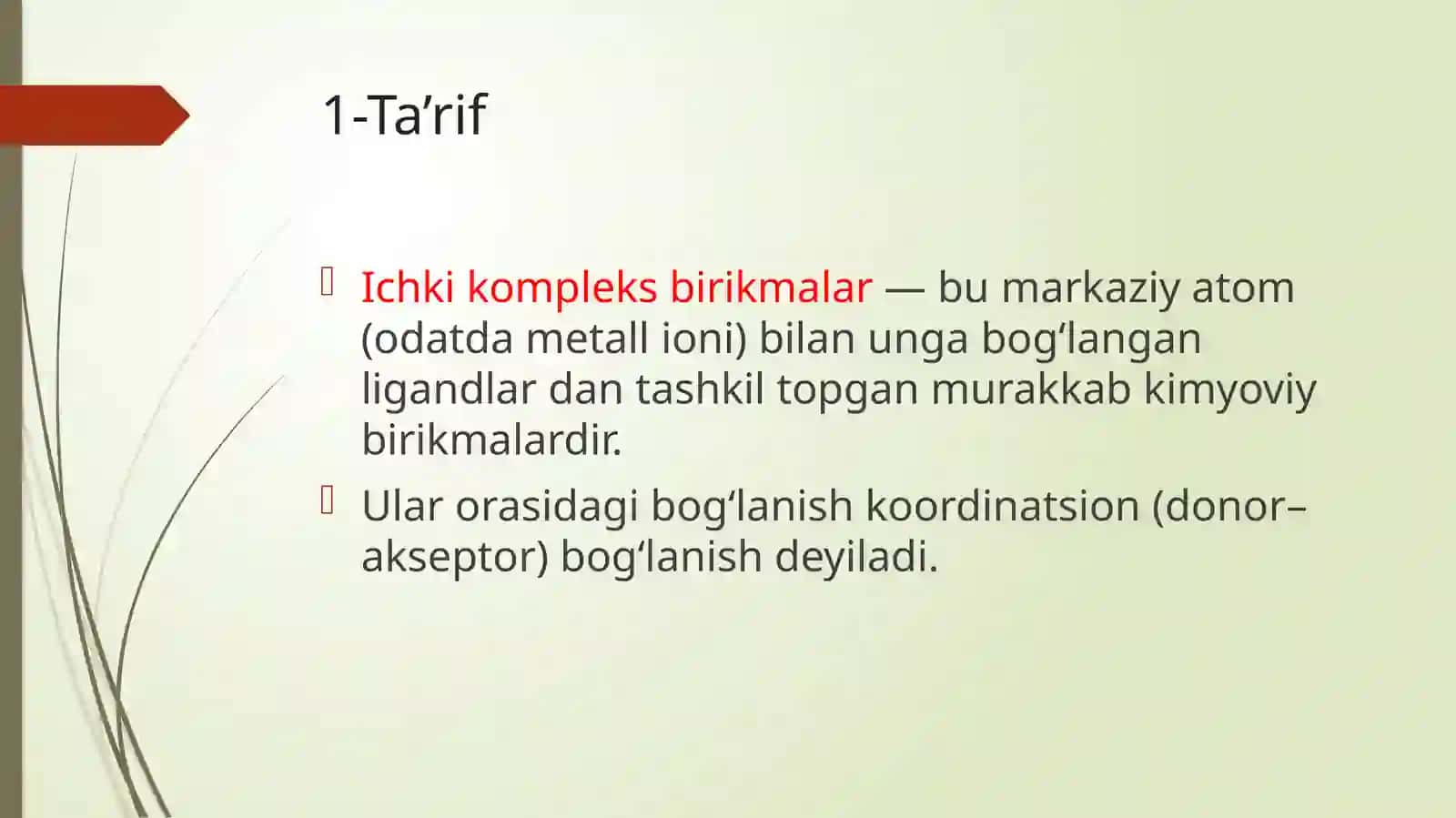 Ichki kompleks birikmalar 2