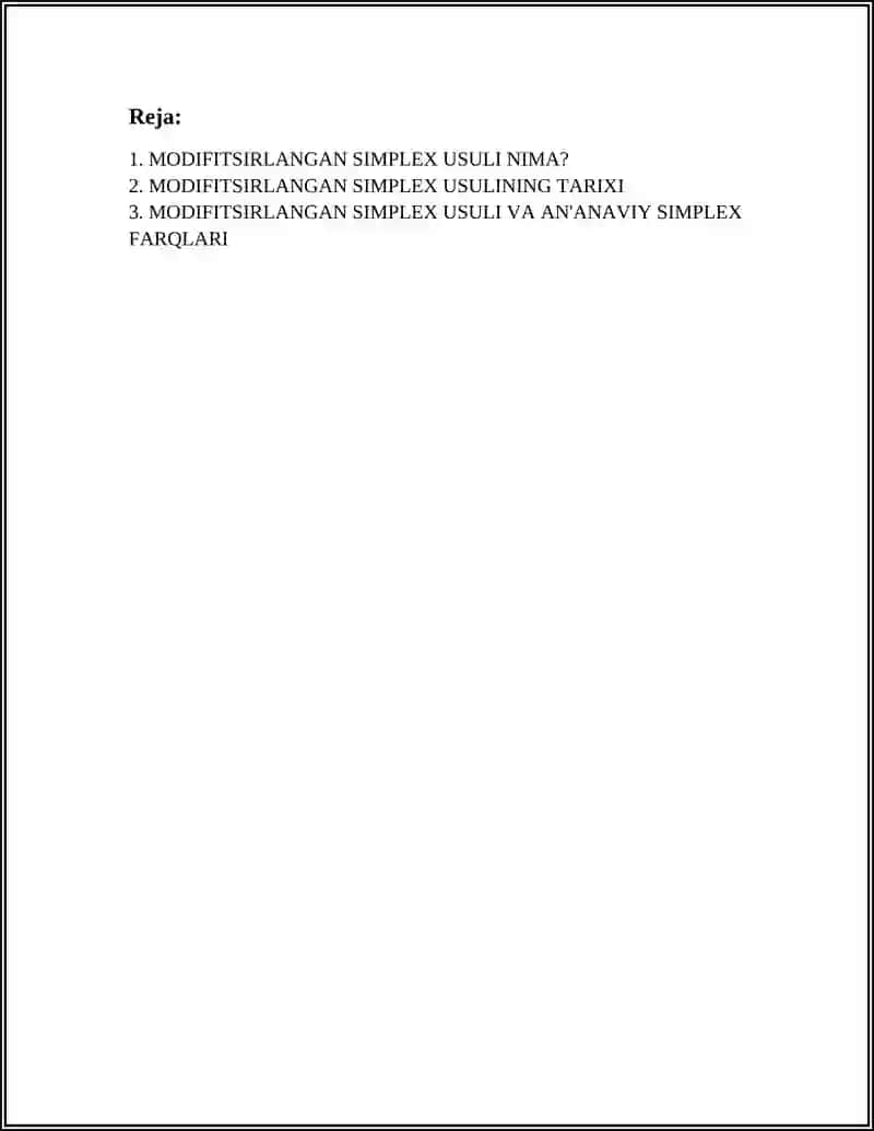 MODIFITSIRLANGAN SIMPLEX USULI 2