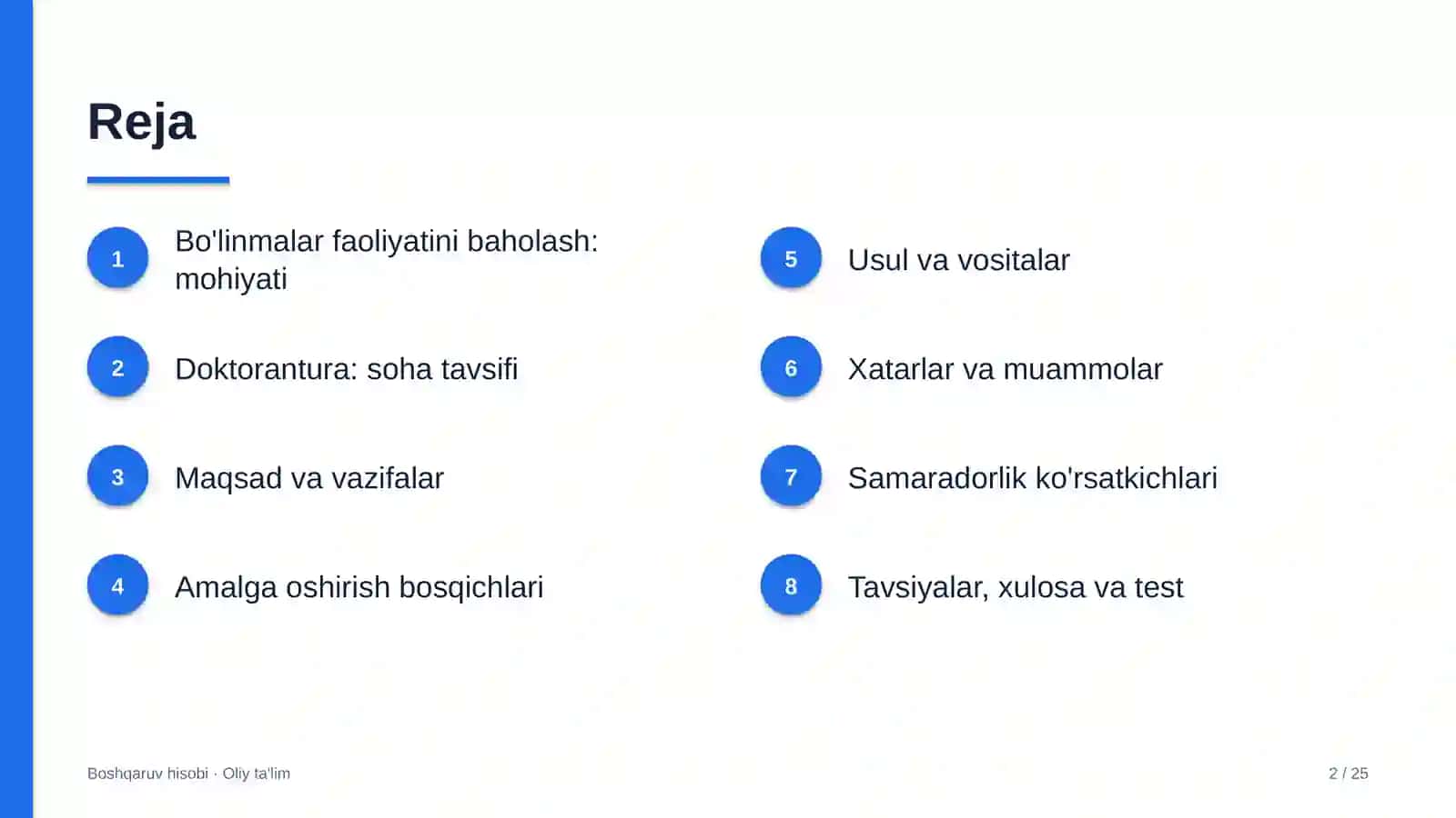 doktoranturada bo'linmalar faoliyatini baholash 7935 2
