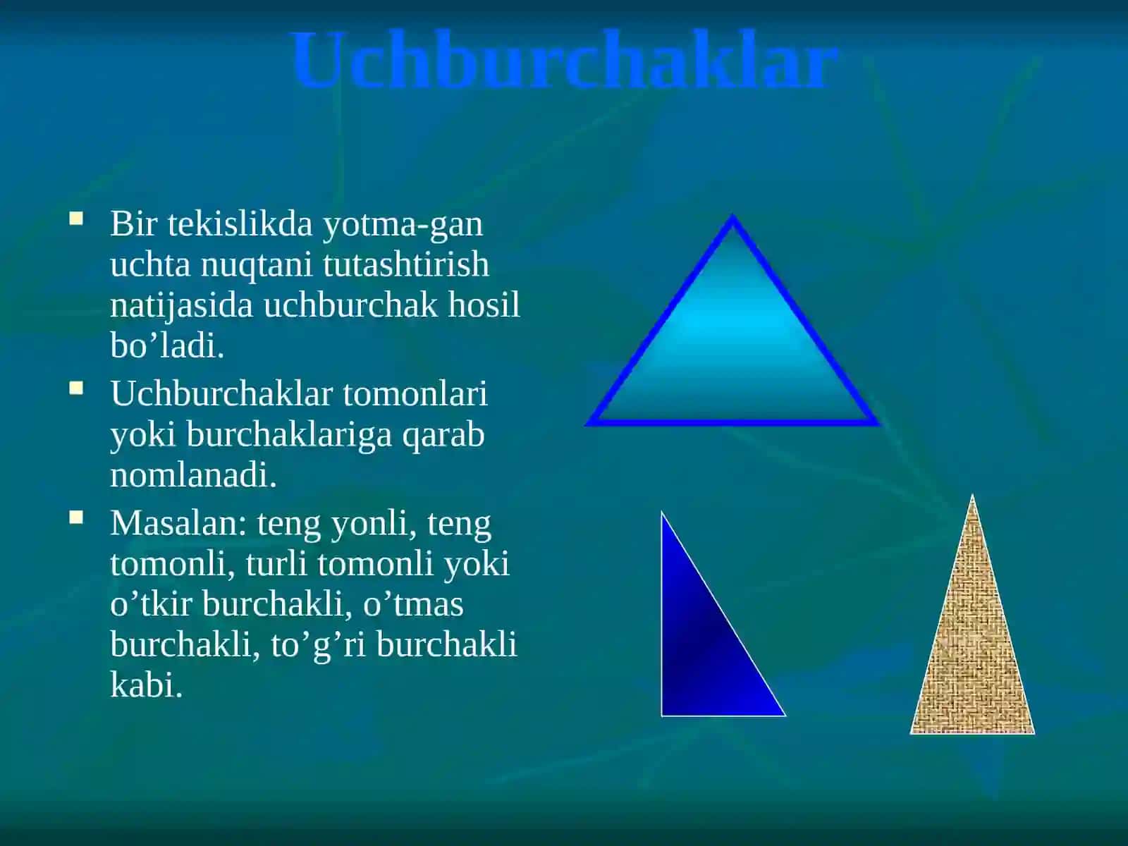 Geometriya elementlari Boshlang'ich tushunchalar 2