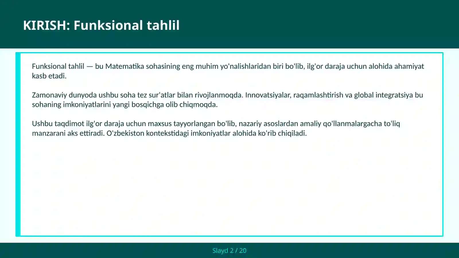 Funktsional tahlil 2