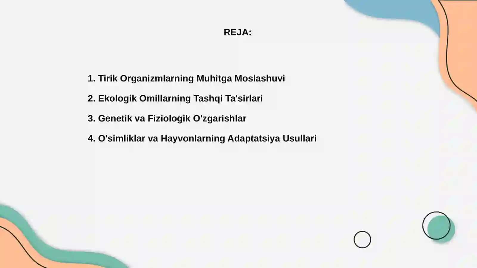 Turli ekologik omillarning tirik organizmlarga ta’sir etish mexanizmlari 2